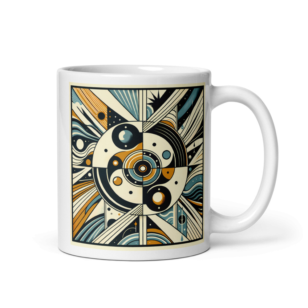 Retro Geometric Cosmic Abstract Art