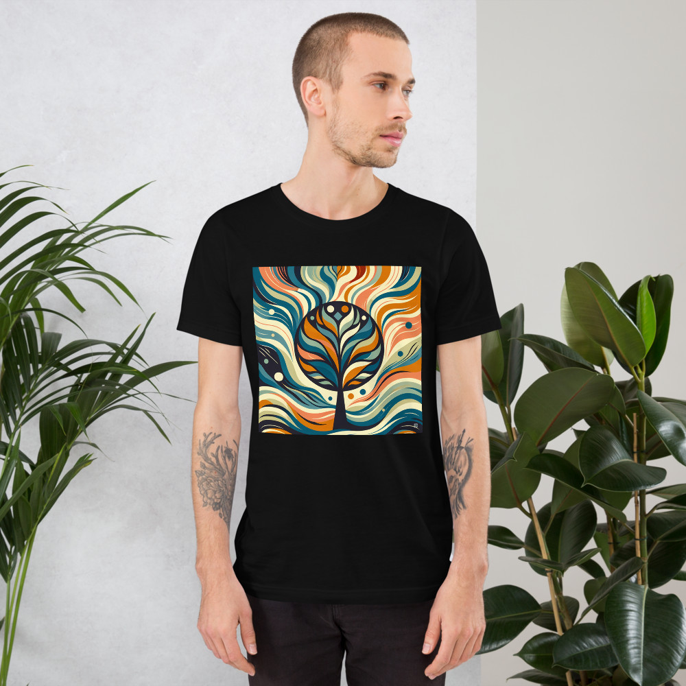 Abstract Tree with Vibrant Swirling Colours