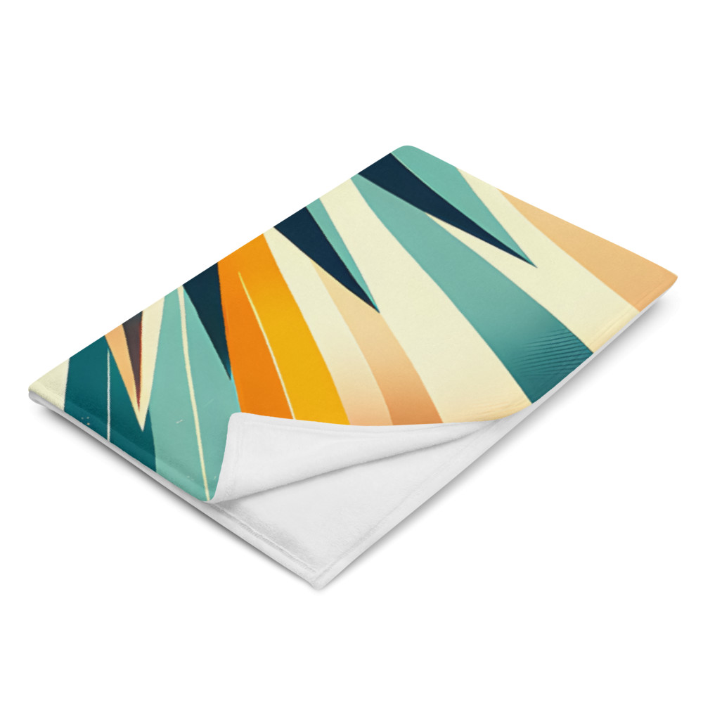 Retro Geometric Sunburst Target in Teal and Orange